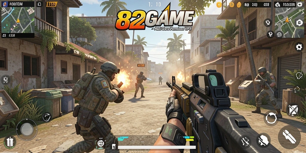 Tampilan gameplay seru dari 182GAME saat bertempur di arena TPS.