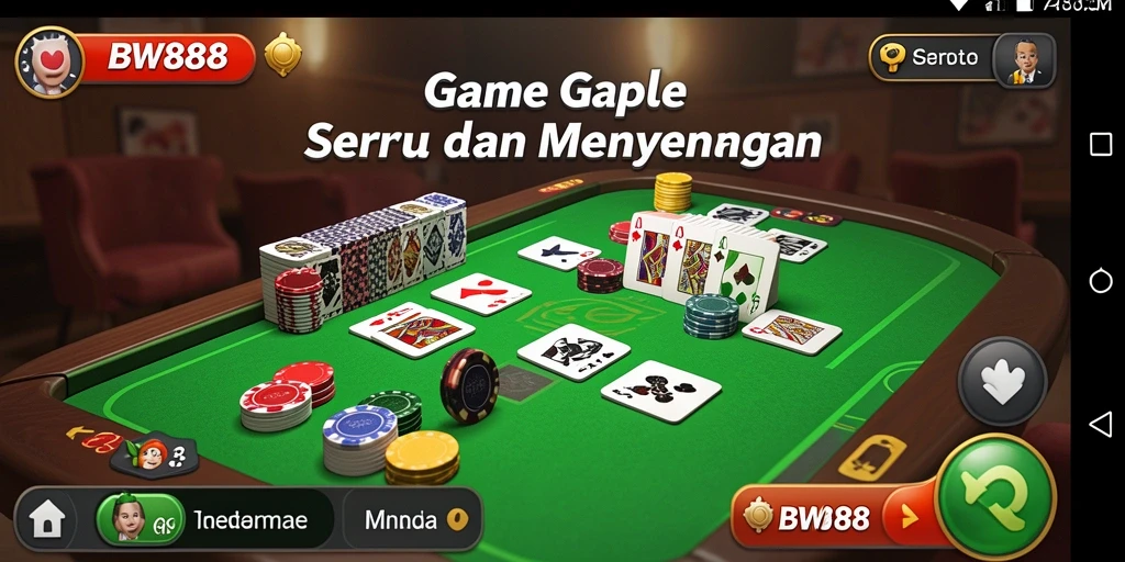 Gameplay BW888 yang menarik saat bermain Gaple dengan teman.
