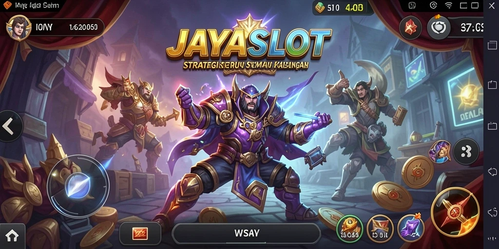 Screenshot gameplay JAYASLOT menampilkan pertempuran strategi yang mendebarkan.