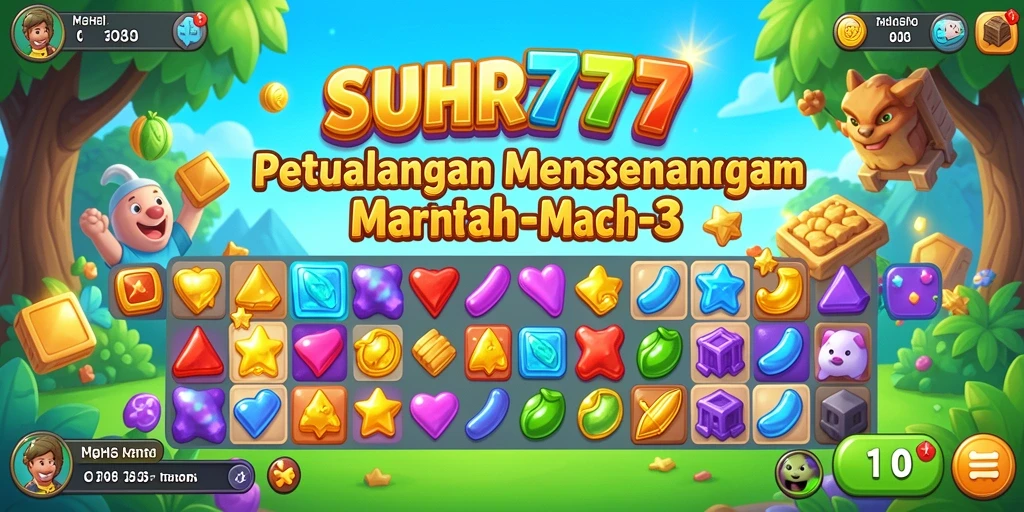 Game Match-3 yang penuh warna dan menyenangkan.