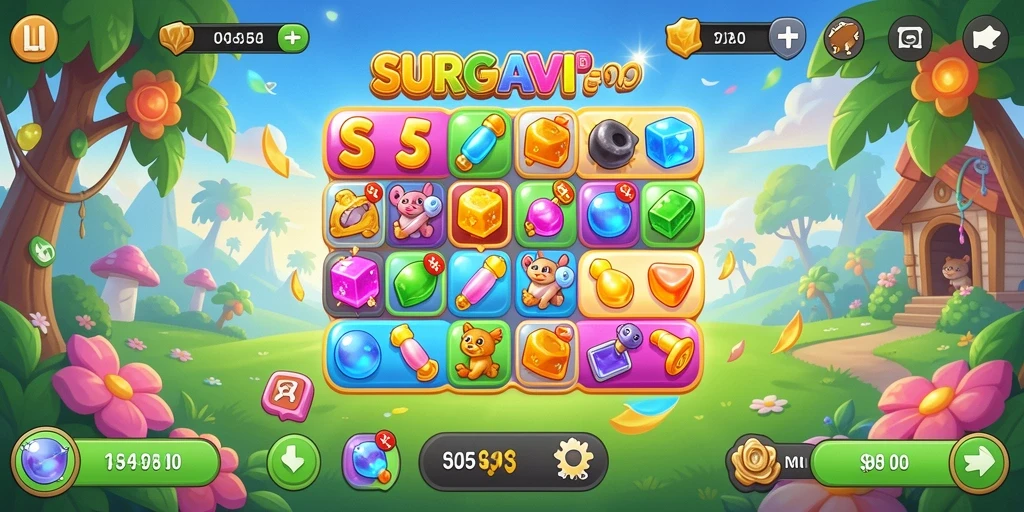 Tampilan menarik dari gameplay SURGAVIP yang menantang dan seru.